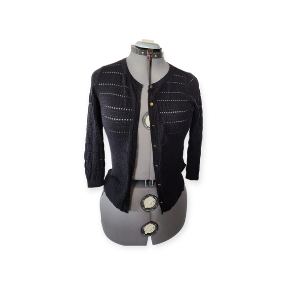 H&M cardigan jumper size 10 black lightweight - Picture 2 of 7